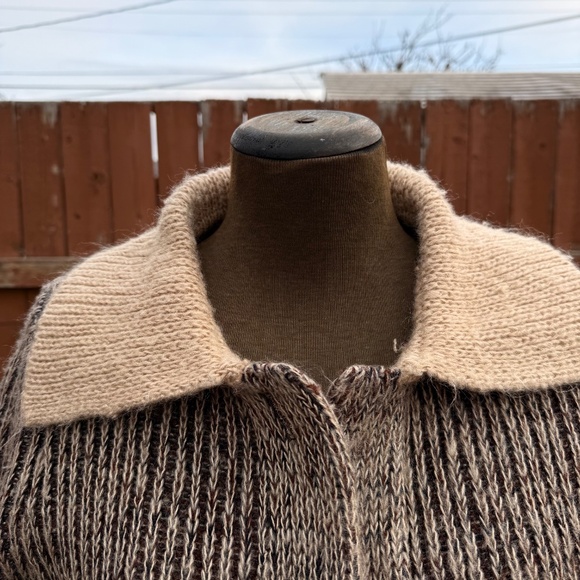 Stunning Rare Vintage 70s Ribbed Knit Tie Waist Cardigan - Picture 7 of 10